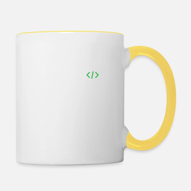 Les programmeurs codeur cadeau évolution java c ++ - Mug contrasté - blanc/jaune