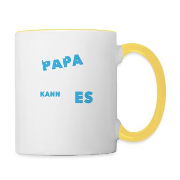 Wenn Papa es nicht reparieren kann ist es kaputt - Tasse zweifarbig - Weiß/Gelb - Rechts