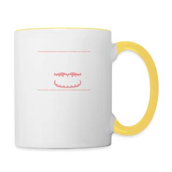 noël chandail laid dentaire, dentiste médecin - Mug contrasté - blanc/jaune - Droite
