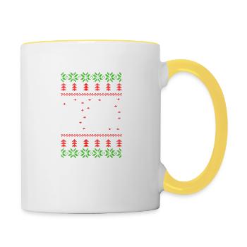chemistry experiment ugly christmas jumper - Tasse zweifarbig - Weiß/Gelb - Rechts