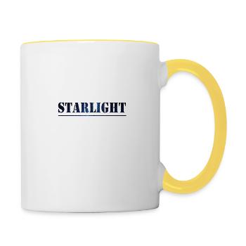 lumière des étoiles - Mug contrasté - blanc/jaune - Droite