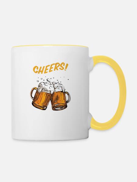 Cheers ! - Tasse zweifarbig - Weiß/Gelb