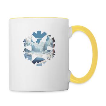 Winter Wonderland Nature View - Contrasting Mug - white/yellow - Right