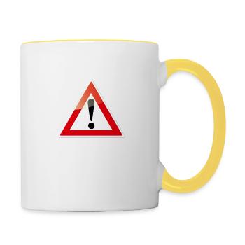 achtung - Tasse zweifarbig - Weiß/Gelb - Rechts
