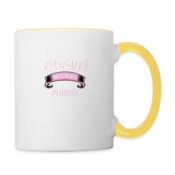Plonge e cadeau humour - Mug contrasté - blanc/jaune - Droite
