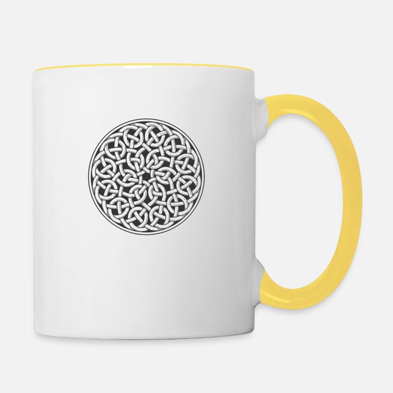 Celtic knot - Contrasting Mug - white/yellow