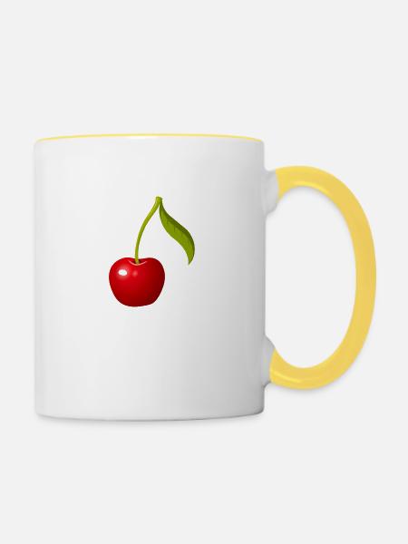 Cherry - Tasse zweifarbig - Weiß/Gelb