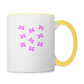 Schmetterlinge - Tasse zweifarbig - Weiß/Gelb - Rechts