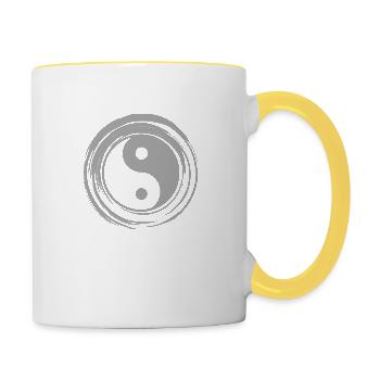 Yin Yang - Tasse zweifarbig - Weiß/Gelb - Rechts