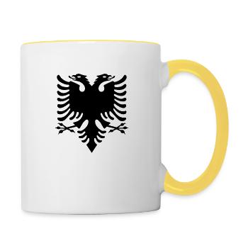 Albanian eagle - Contrasting Mug - white/yellow - Right