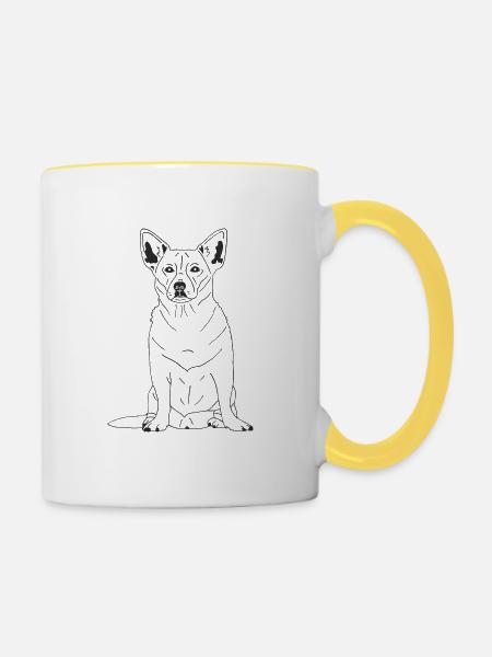 Chihuahua Mix - Tasse zweifarbig - Weiß/Gelb