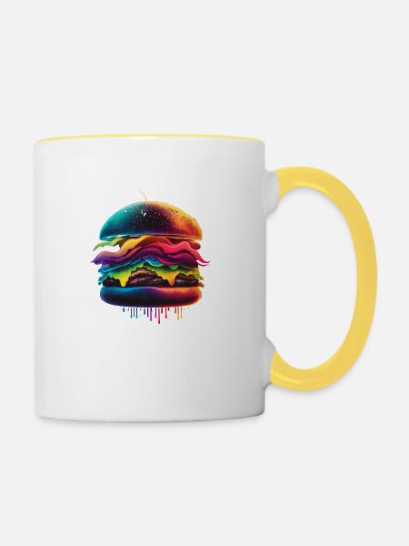 BURGER SPECK CHEDDAR - Tasse zweifarbig - Weiß/Gelb
