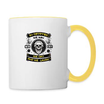 Für Krypto-Fans - Tasse zweifarbig - Weiß/Gelb - Rechts