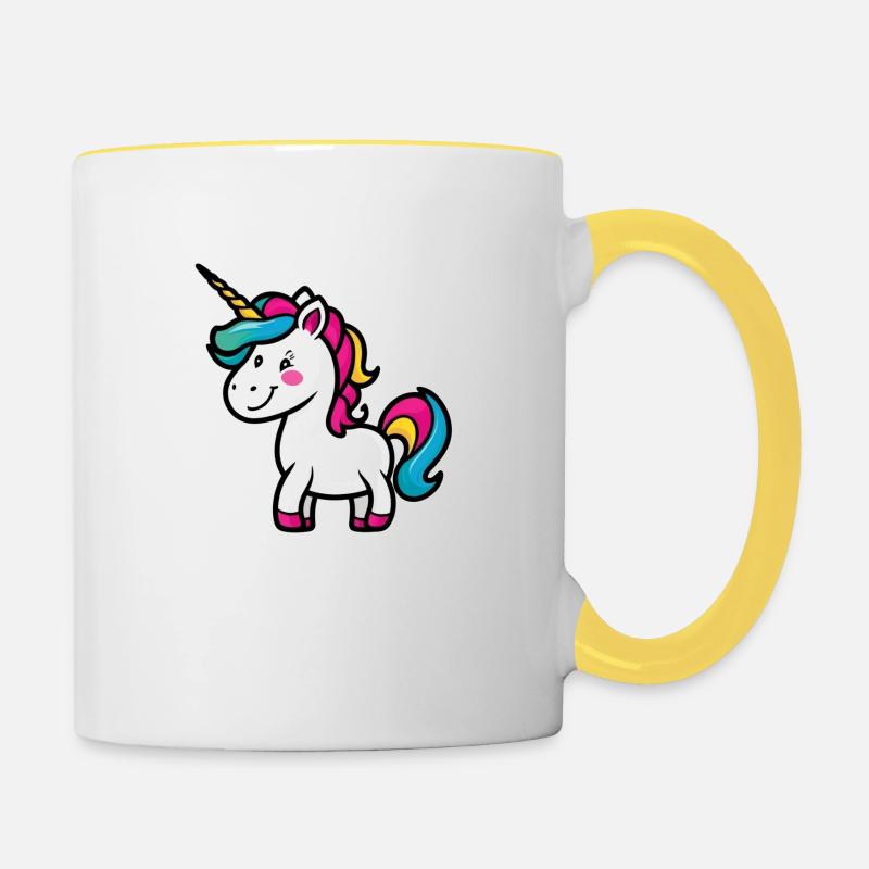Licorne - Mug contrasté - blanc/jaune
