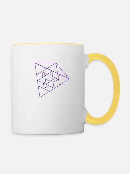Saphir Universum Logo - Tasse zweifarbig - Weiß/Gelb