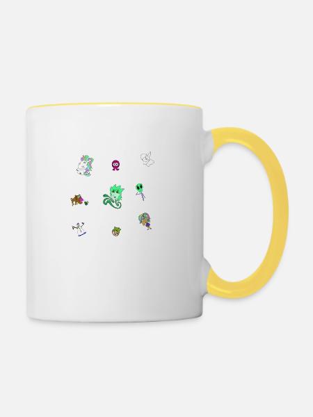 comic comicstyle charakter - Tasse zweifarbig - Weiß/Gelb