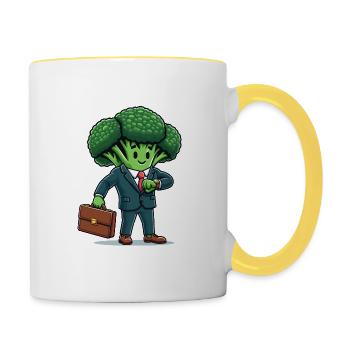 Business Broccoli - Contrasting Mug - white/yellow - Right