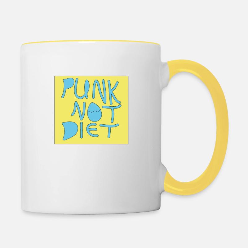 Punk not Diet - Contrasting Mug - white/yellow
