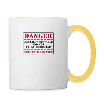 danger - Tasse zweifarbig - Weiß/Gelb - Rechts