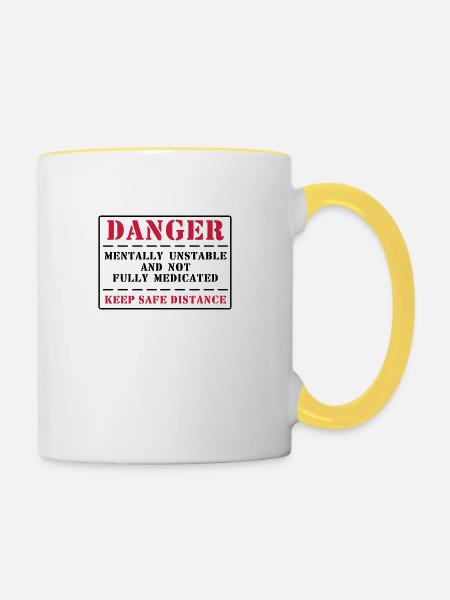 danger - Tasse zweifarbig - Weiß/Gelb