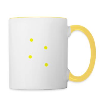 Flower White White Flower Flowers Gift Christmas - Contrasting Mug - white/yellow - Right