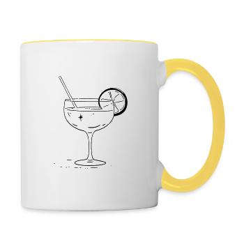 Cocktail Graphic – Summery Party Design - Contrasting Mug - white/yellow - Right