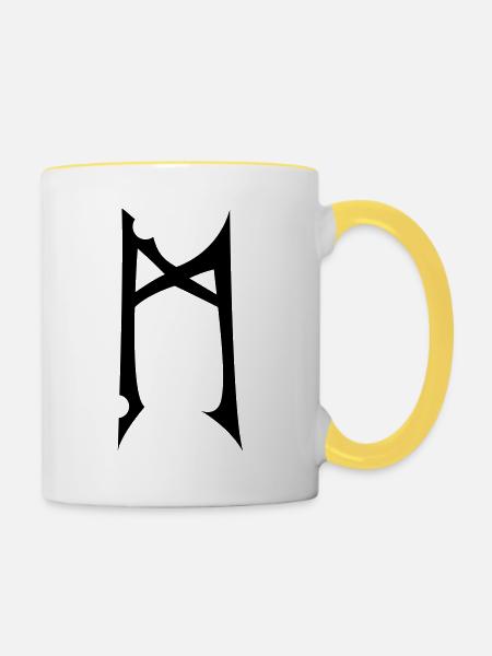 mannaz - Tasse zweifarbig - Weiß/Gelb