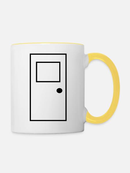 tuer - Tasse zweifarbig - Weiß/Gelb