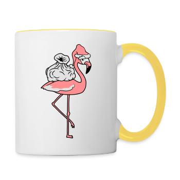 cadeaux d'hiver noël sac nicholas santa c - Mug contrasté - blanc/jaune - Droite