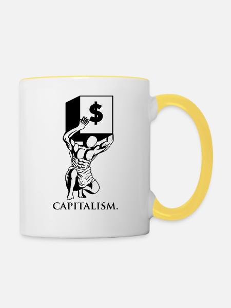 Capitalism - Tasse zweifarbig - Weiß/Gelb