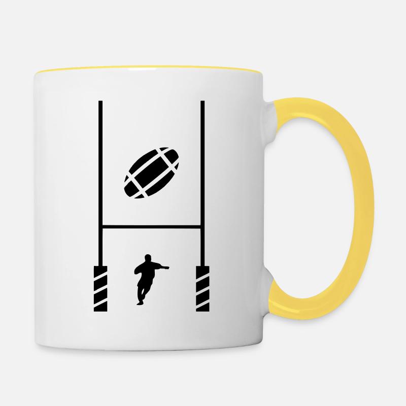Rugby-Test - Tasse zweifarbig - Weiß/Gelb