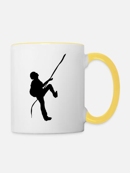 Climbing - Tasse zweifarbig - Weiß/Gelb