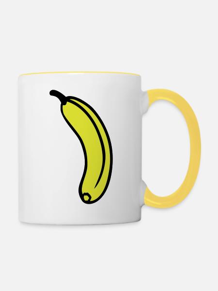 Banana - Tasse zweifarbig - Weiß/Gelb