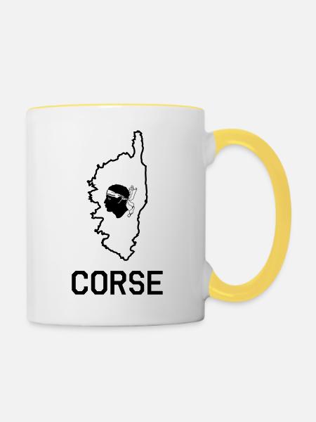 Rennen - Tasse zweifarbig - Weiß/Gelb