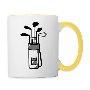 Golf Tasche Design - Tasse zweifarbig - Weiß/Gelb - Rechts