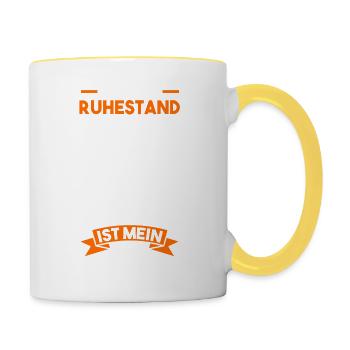 Orgel Rentner Ruhestand Orgelmusik Organist - Tasse zweifarbig - Weiß/Gelb - Rechts