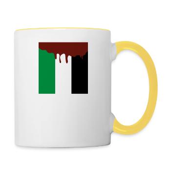 Palestine libre - Mug contrasté - blanc/jaune - Droite