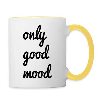 only good mood - Tasse zweifarbig - Weiß/Gelb - Rechts
