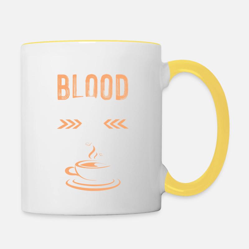 café café - Mug contrasté - blanc/jaune