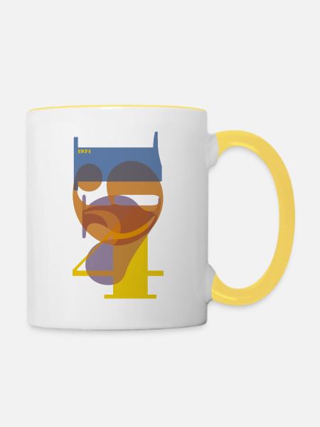 1974 Typoart - Tasse zweifarbig - Weiß/Gelb