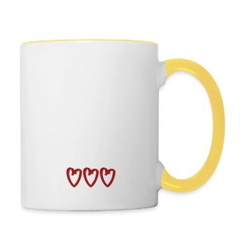 love love Saint-Valentin en amour Dicton anglais - Mug contrasté - blanc/jaune - Droite