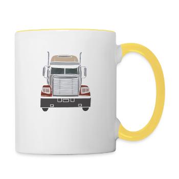 TRUCKER: Truck Drivers Work Harder - Tasse zweifarbig - Weiß/Gelb - Rechts
