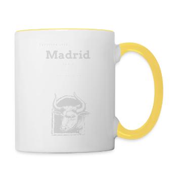 Coordonnées de la mémoire de la ville préférée de Madrid - Mug contrasté - blanc/jaune - Droite