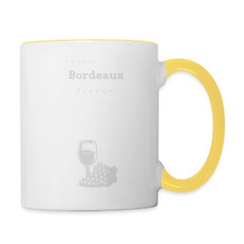 Bordeaux Favorite City Memory Coordinates - Contrasting Mug - white/yellow - Right