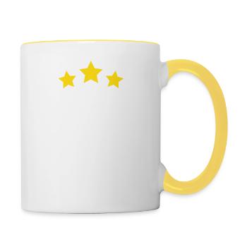 7ème anniversaire étoilé - Mug contrasté - blanc/jaune - Droite