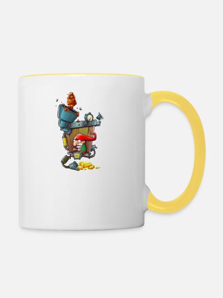 get shit done - Tasse zweifarbig - Weiß/Gelb