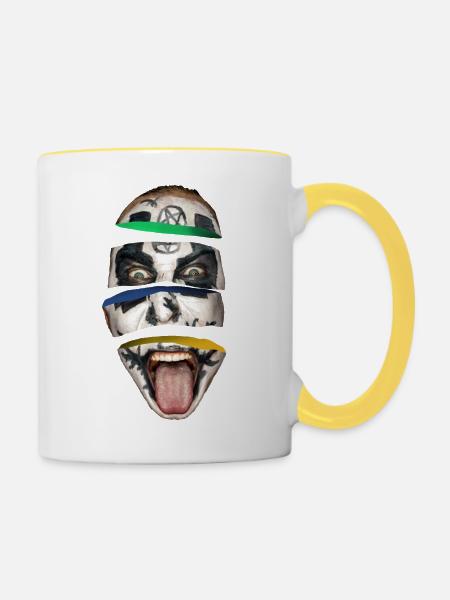 Head - Tasse zweifarbig - Weiß/Gelb