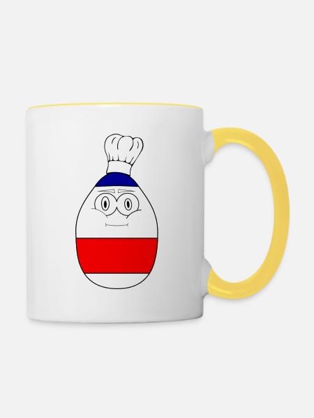 DARUMA Koch - Tasse zweifarbig - Weiß/Gelb