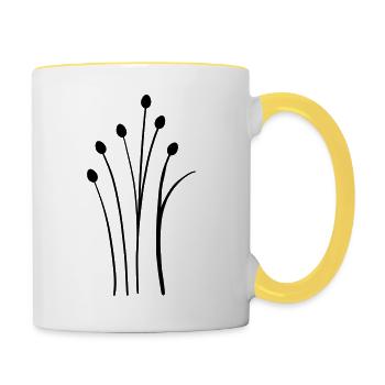 simple wildflower - Contrasting Mug - white/yellow - Right