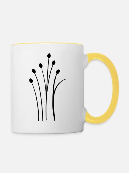 simple Wildblume - Tasse zweifarbig - Weiß/Gelb